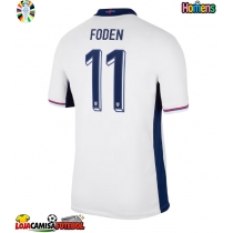 Camisa de Futebol Inglaterra Phil Foden #11 Equipamento Principal Europeu 2024 Manga Curta